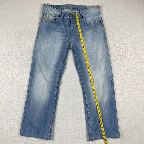 Diesel Jeans Mens 30x32 Blue Straight Larkee Button Fly (Hemmed Inseam‎ 26") - Picture 14 of 16